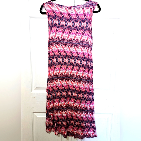 DESIGN HISTORY Women's Size Medium MultiColor Sleeveless Stretchy Hi-Low Dress - Picture 2 of 2